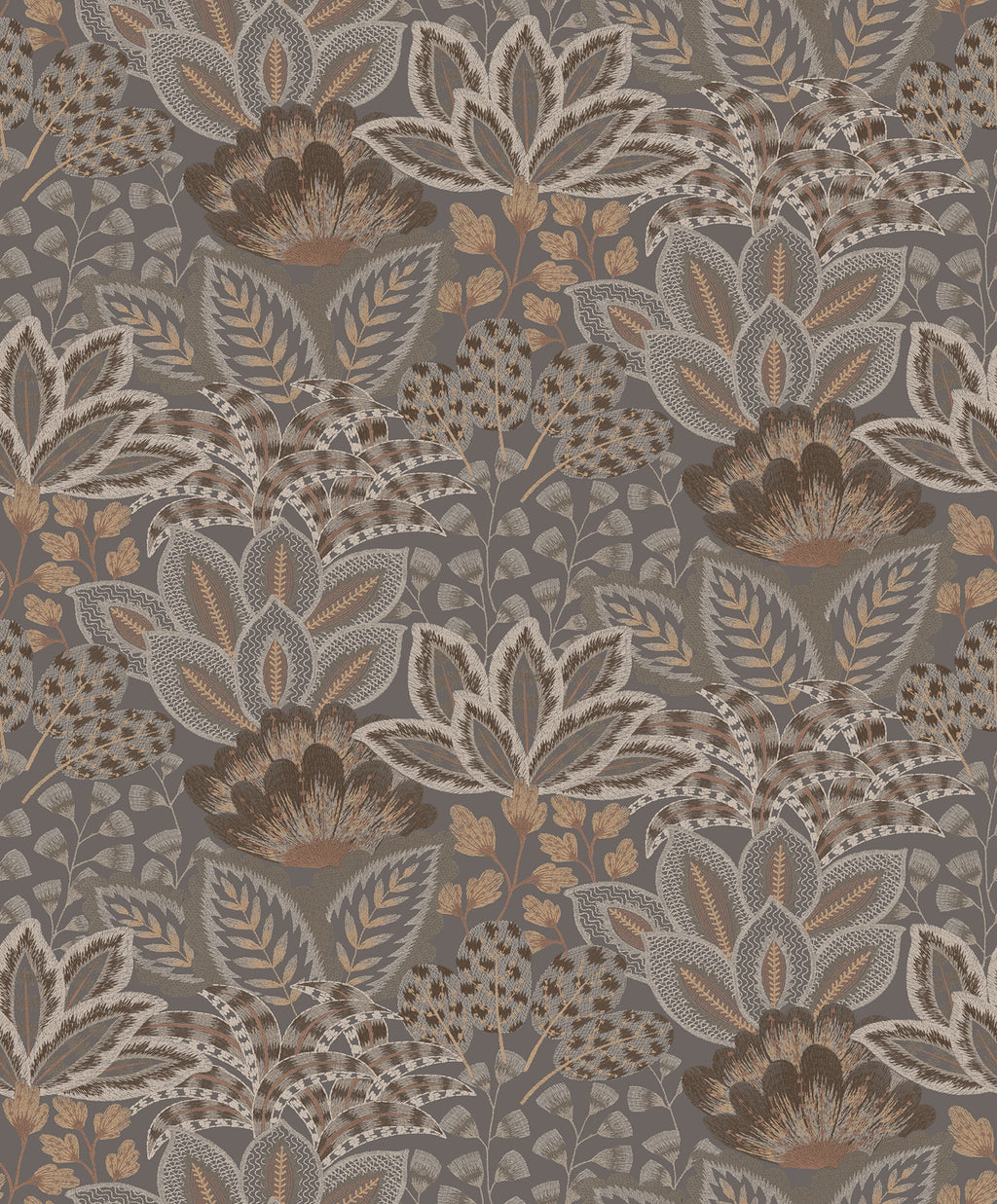 Catherine Wallpaper - Chocolate wallpaper pattern