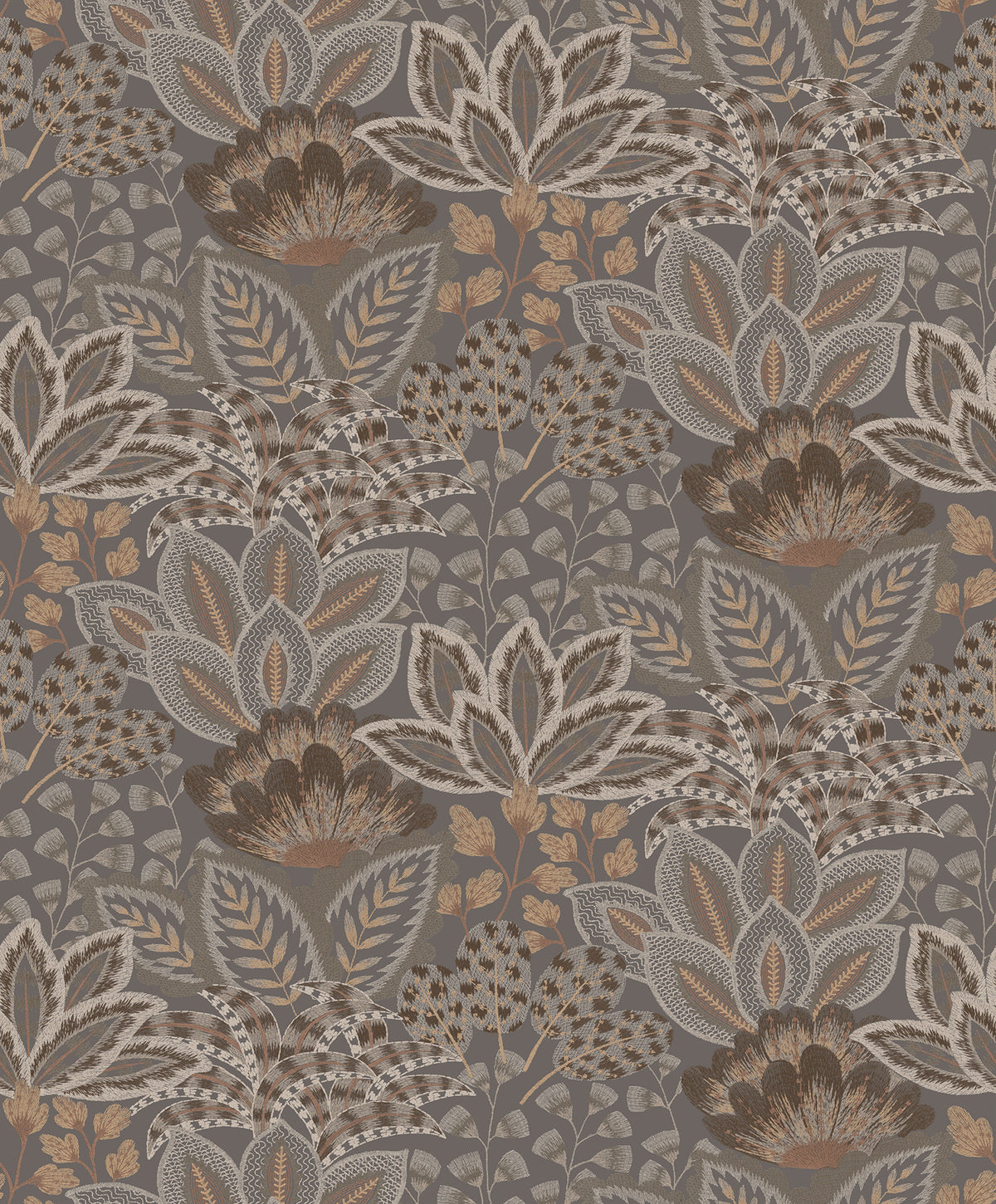Catherine Wallpaper - Chocolate wallpaper pattern