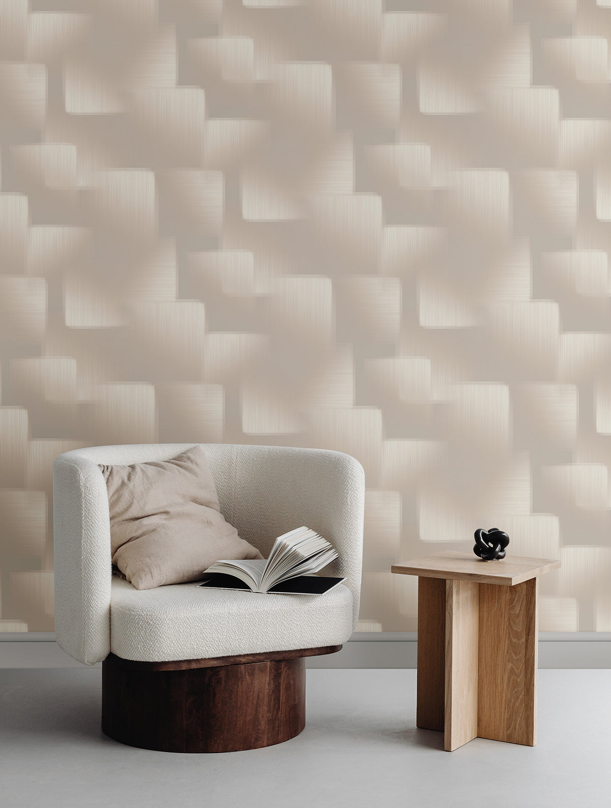 Silk Madras Wallpaper - Beige room setting