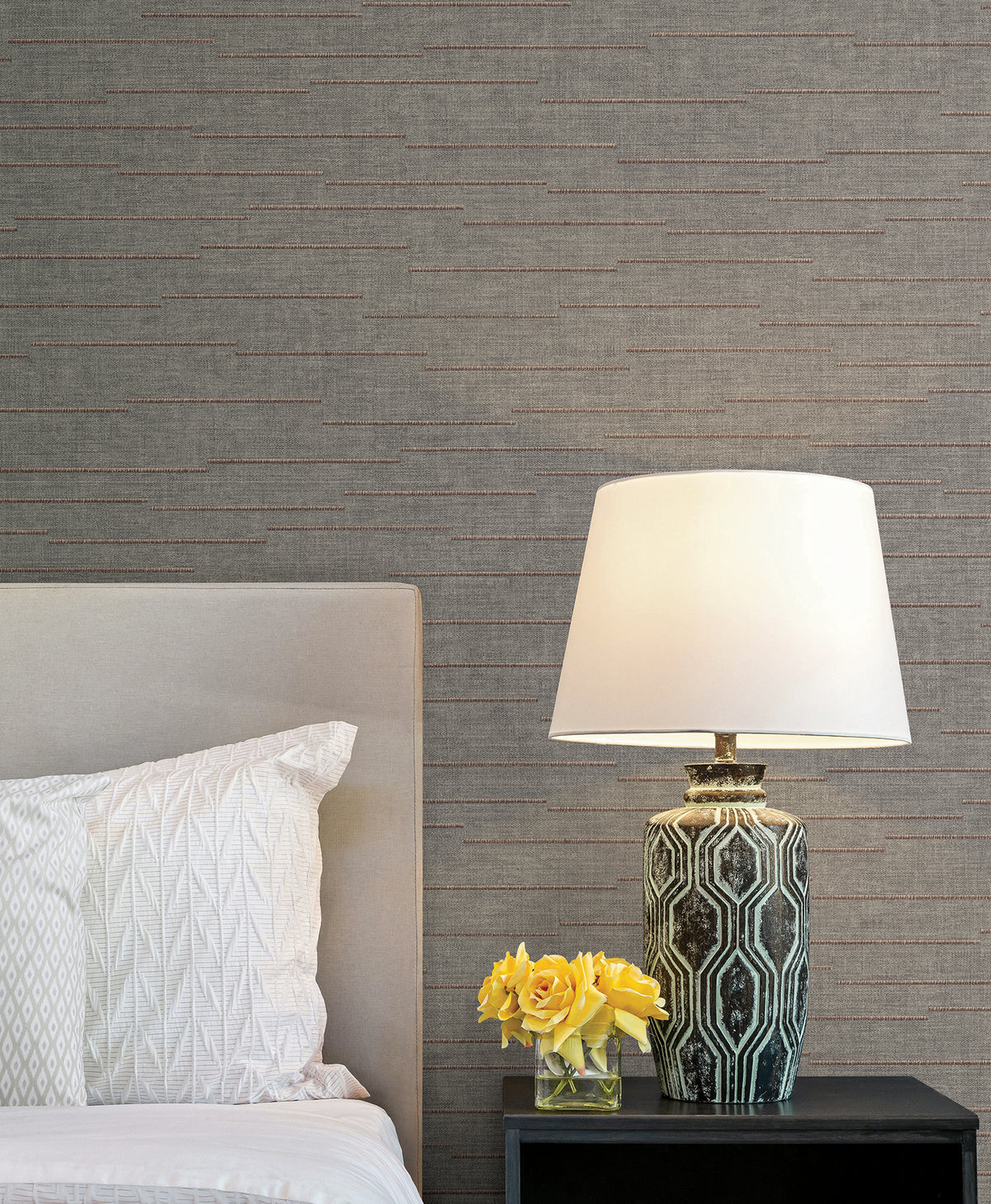 Latitude Wallpaper - Dark Grey room setting