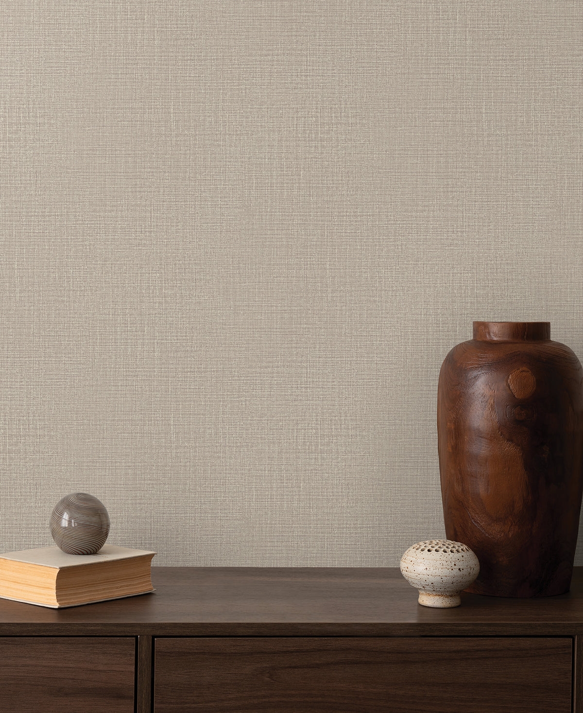 Georgette Wallpaper - Taupe room setting