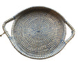 large round woven tray