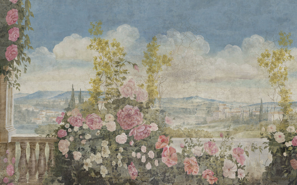 Ananbô Les roses de Santa Giulia — Couleur décor vieilli et patiné Wall Mural
