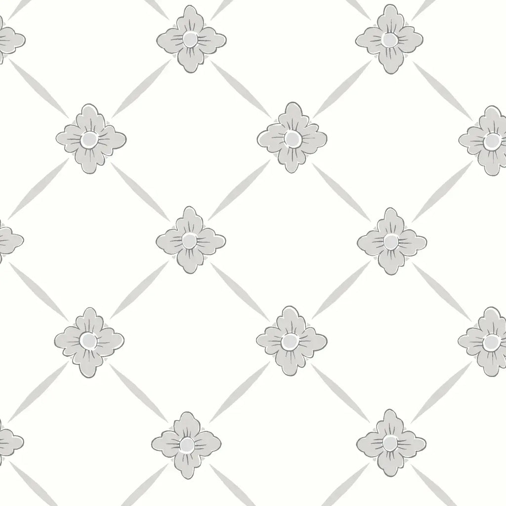 Linné Wallpaper - Grey And Silver