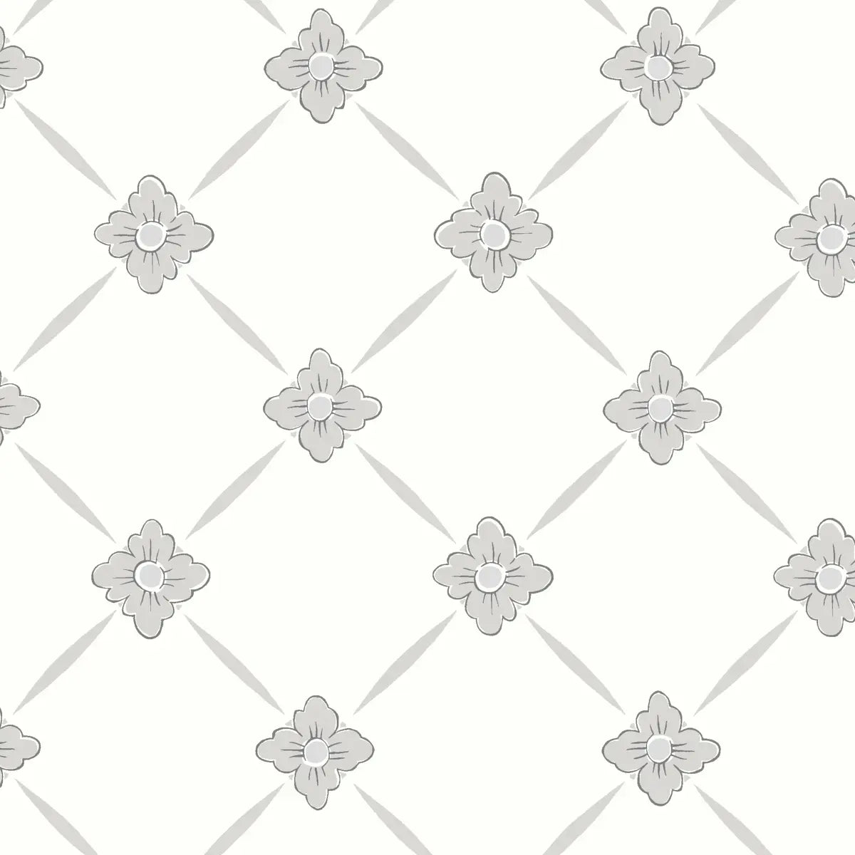 Linné Wallpaper - Grey And Silver