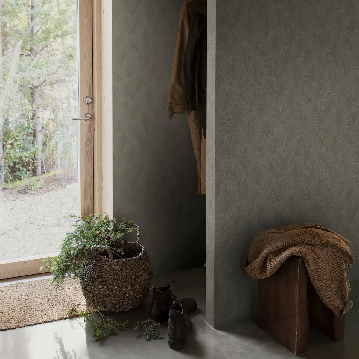 Pine Tree Wallpaper in an interior setting