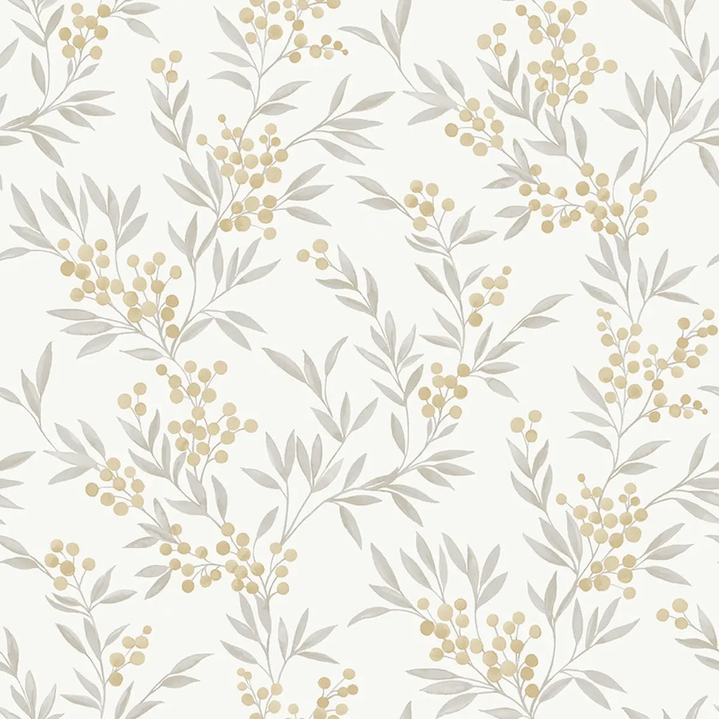 Forest Berries Wallpaper - Ochre And Ivory