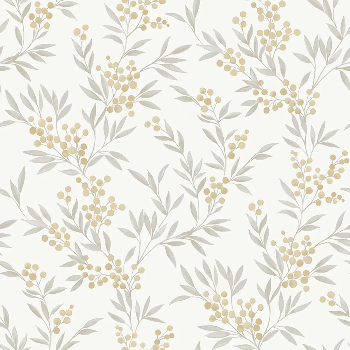 Forest Berries Wallpaper - Ochre And Ivory