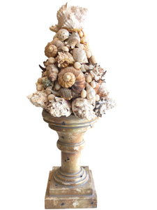 Pair Maitland Smith Shell Finials
