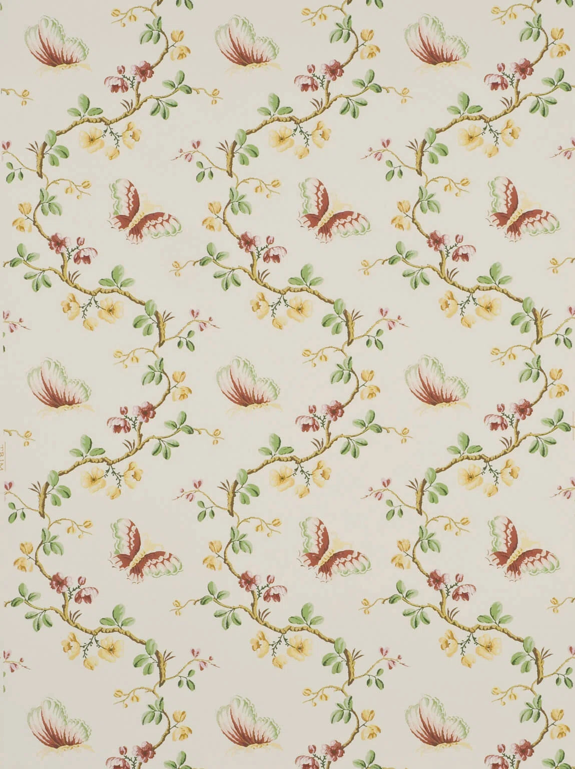 Wallpaper papillons wallpaper in Corail