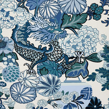 Load image into Gallery viewer, Chiang Mai Dragon Wallpaper - China Blue