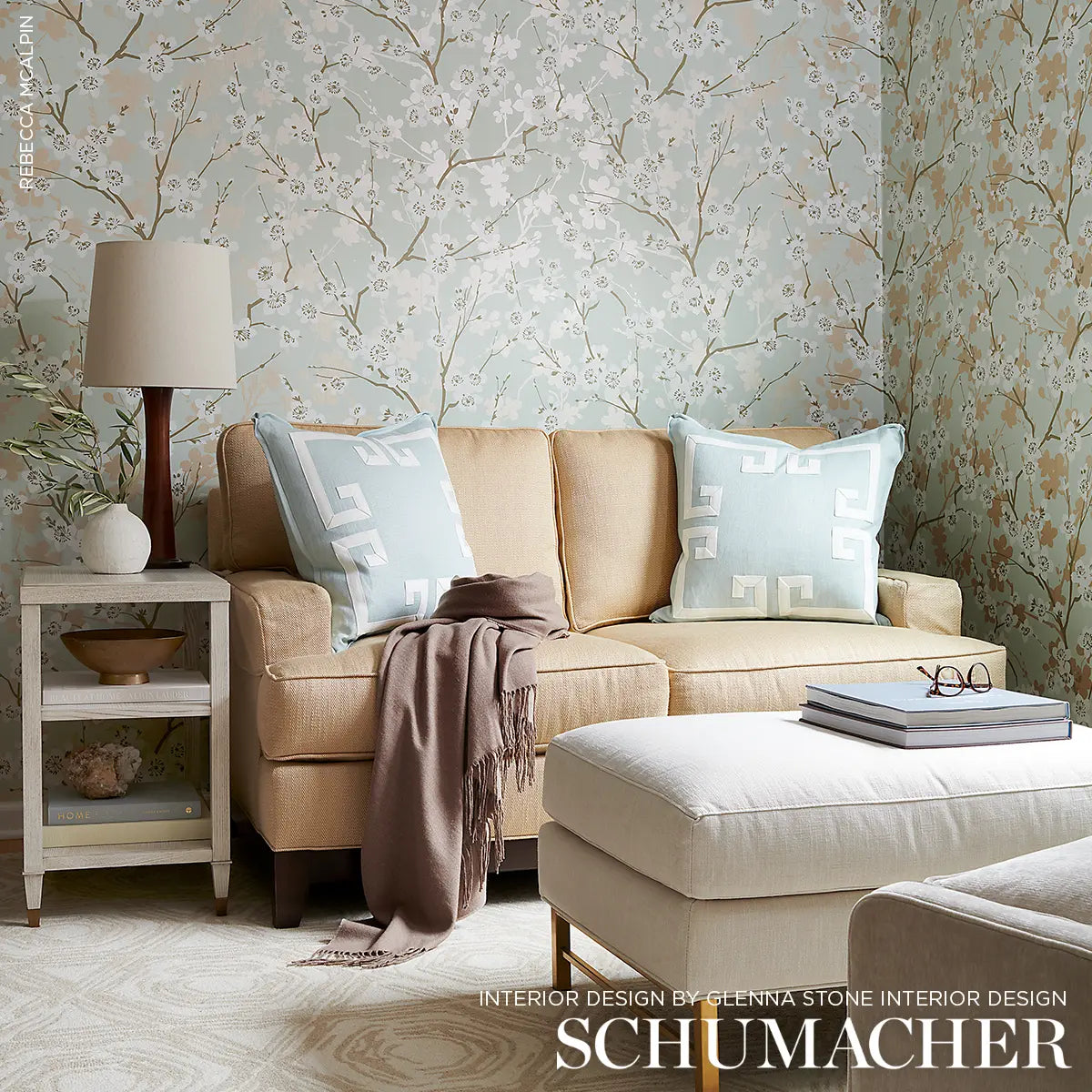 Ming Cherry Blossom Wallpaper in an interior setting
