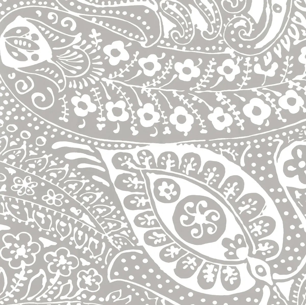Paisley Print Wallpaper - Grey