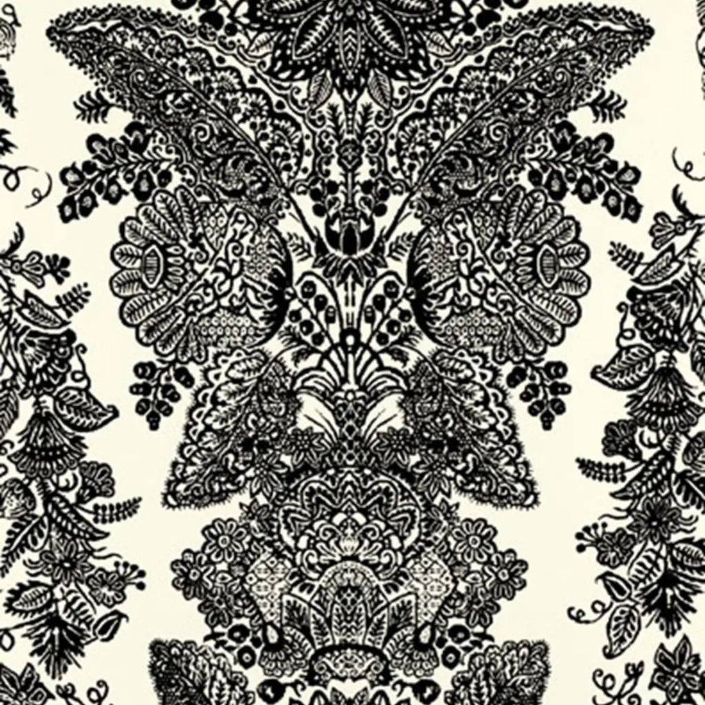 Lace Wallpaper - Black & Ivory