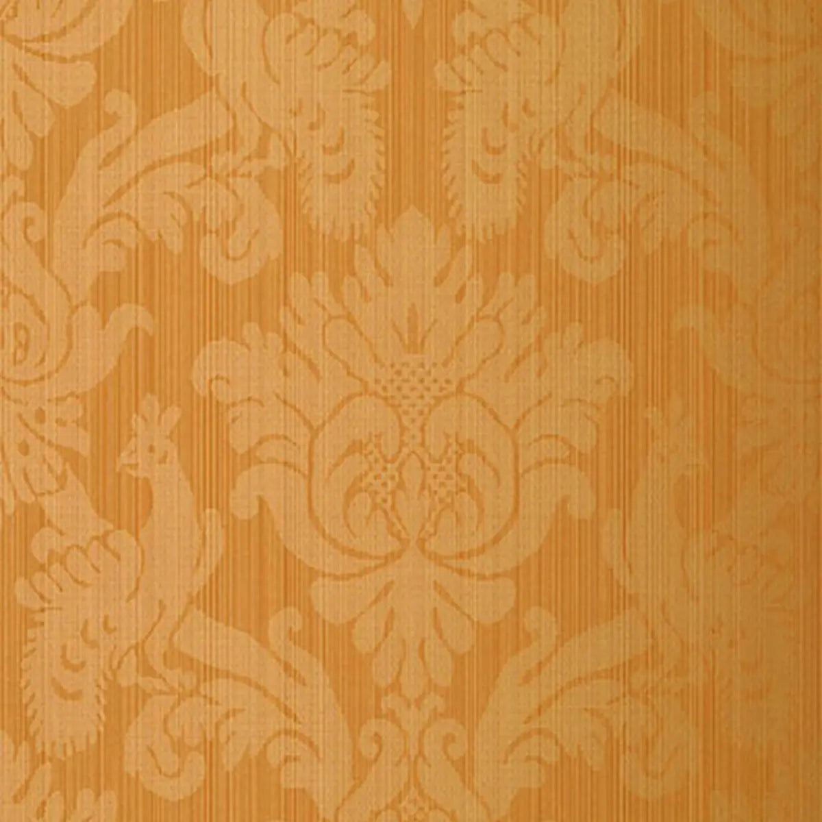 Valette Strie Damask Wallpaper - Terracotta