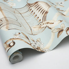 Load image into Gallery viewer, Oiseaux Et Fleurs Wallpaper in an interior setting