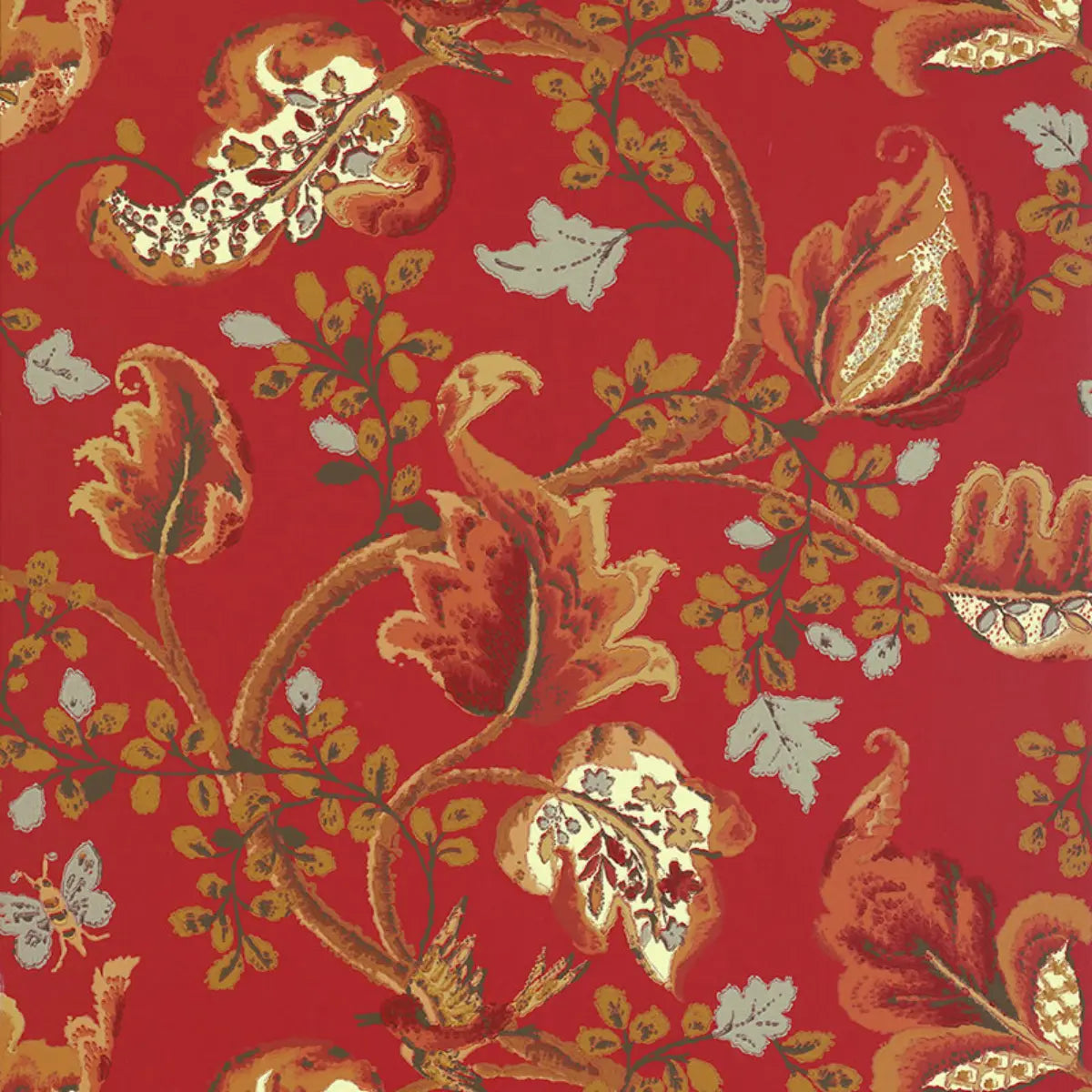 Fox Hollow Wallpaper - Tomato And Brass