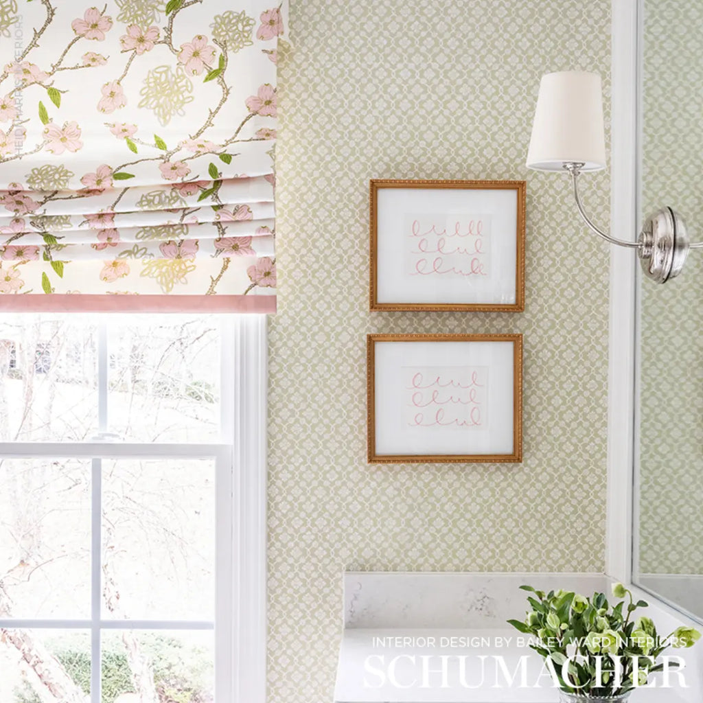 Harbury Trellis Wallpaper in an interior setting
