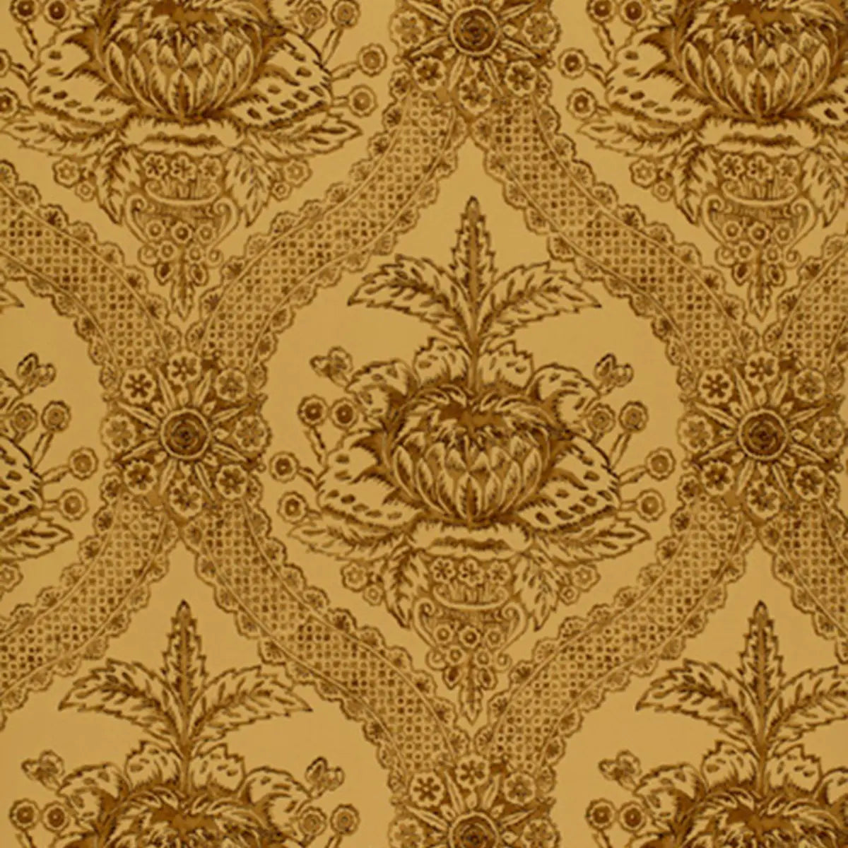 Haddon Hall Damask Wallpaper in an interior setting