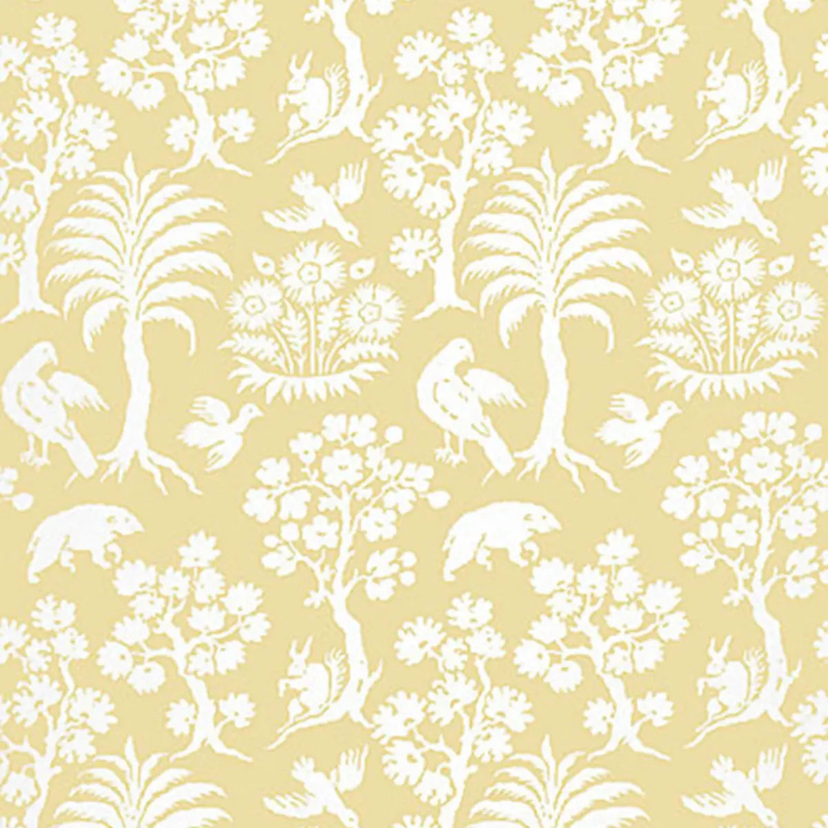 Palm Damask Wallpaper - Sunlight
