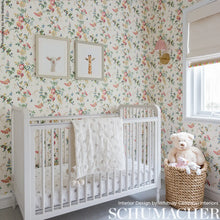 Load image into Gallery viewer, Chickadee Floral Wallpaper in an interior setting
