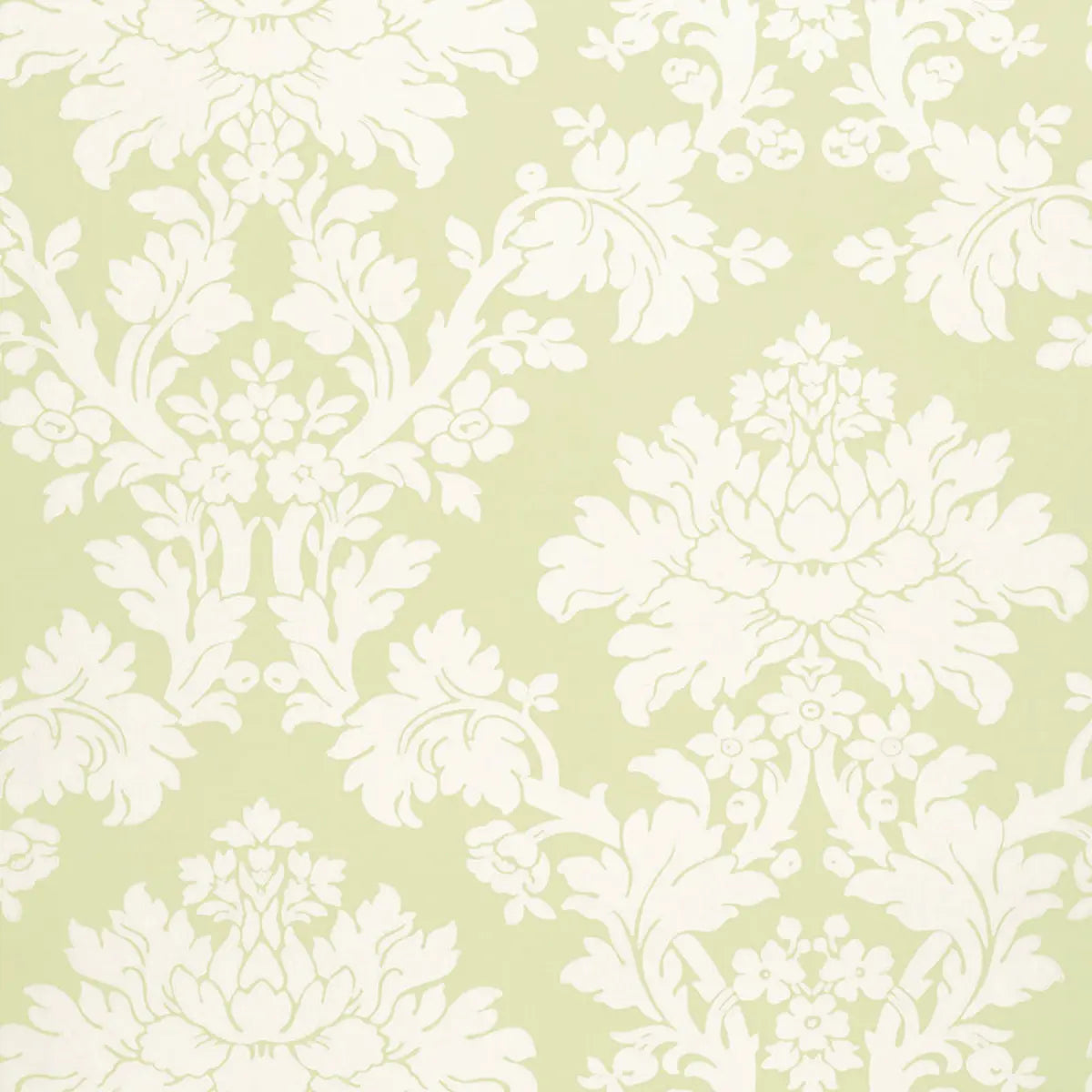 Tierni Damask Wallpaper - Celery