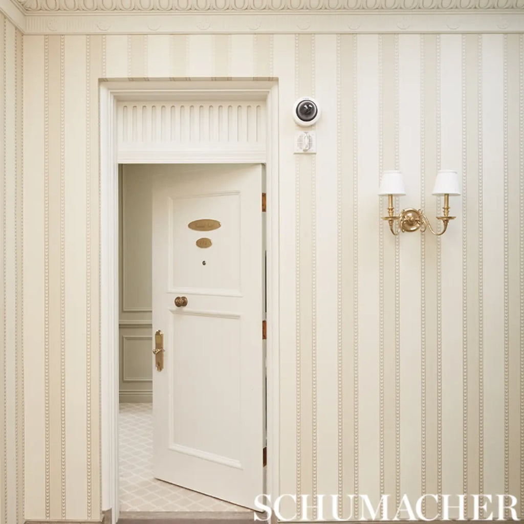 Lansdowne Strie Stripe Wallpaper in an interior setting