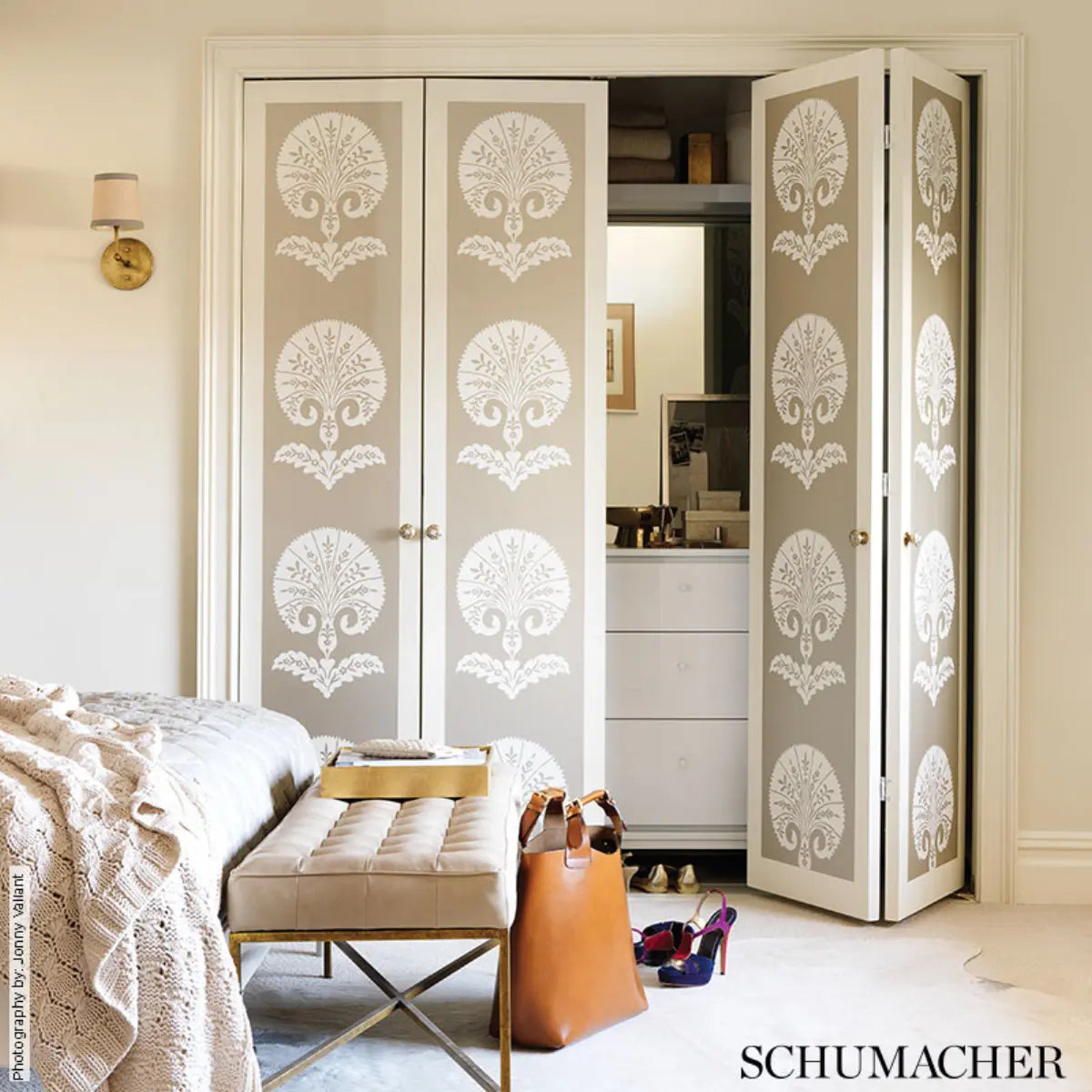Ottoman Flower Wallpaper in an interior setting
