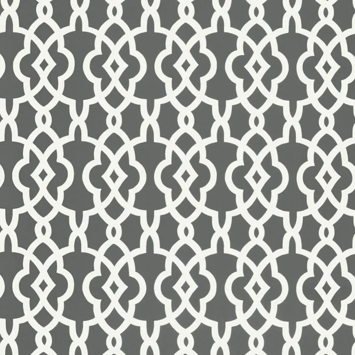 Summer Palace Fret Wallpaper - Smoke
