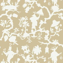Load image into Gallery viewer, Shantung Silhouette Print Wallpaper - Sand
