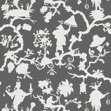 Load image into Gallery viewer, Shantung Silhouette Print Wallpaper - Smoke