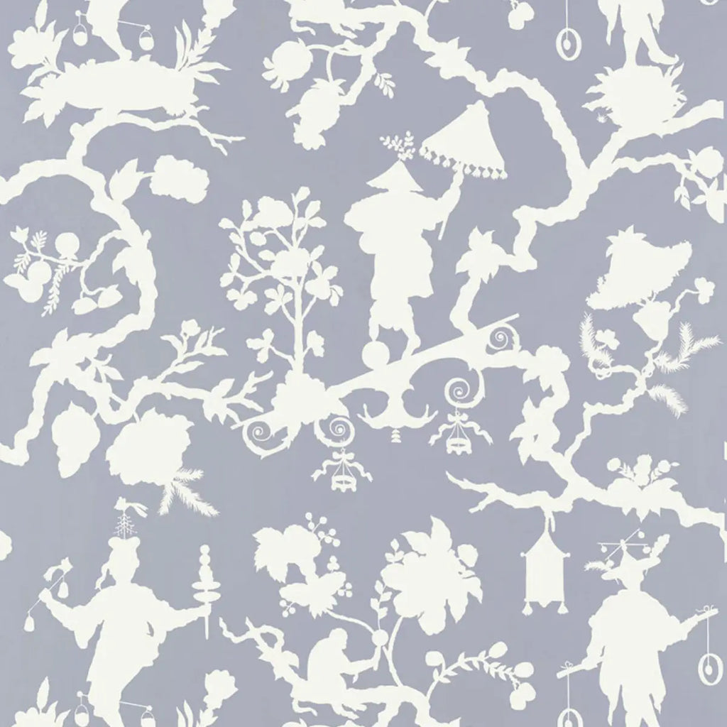 Shantung Silhouette Print Wallpaper - Wisteria