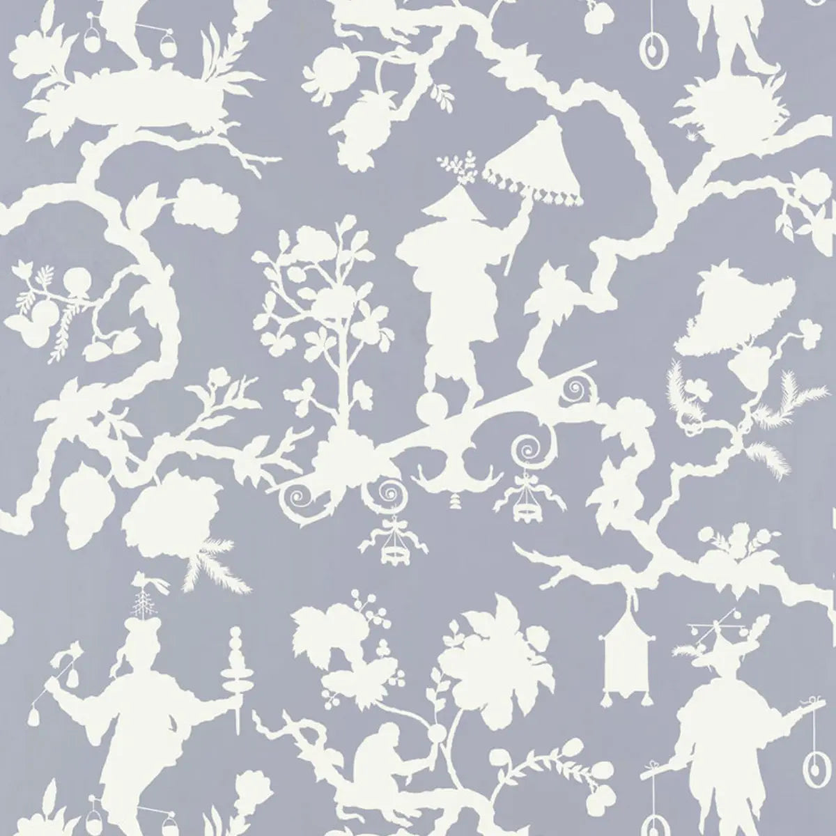 Shantung Silhouette Print Wallpaper - Wisteria