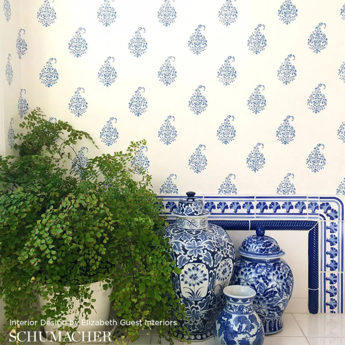 Kerala Paisley Wallpaper in an interior setting