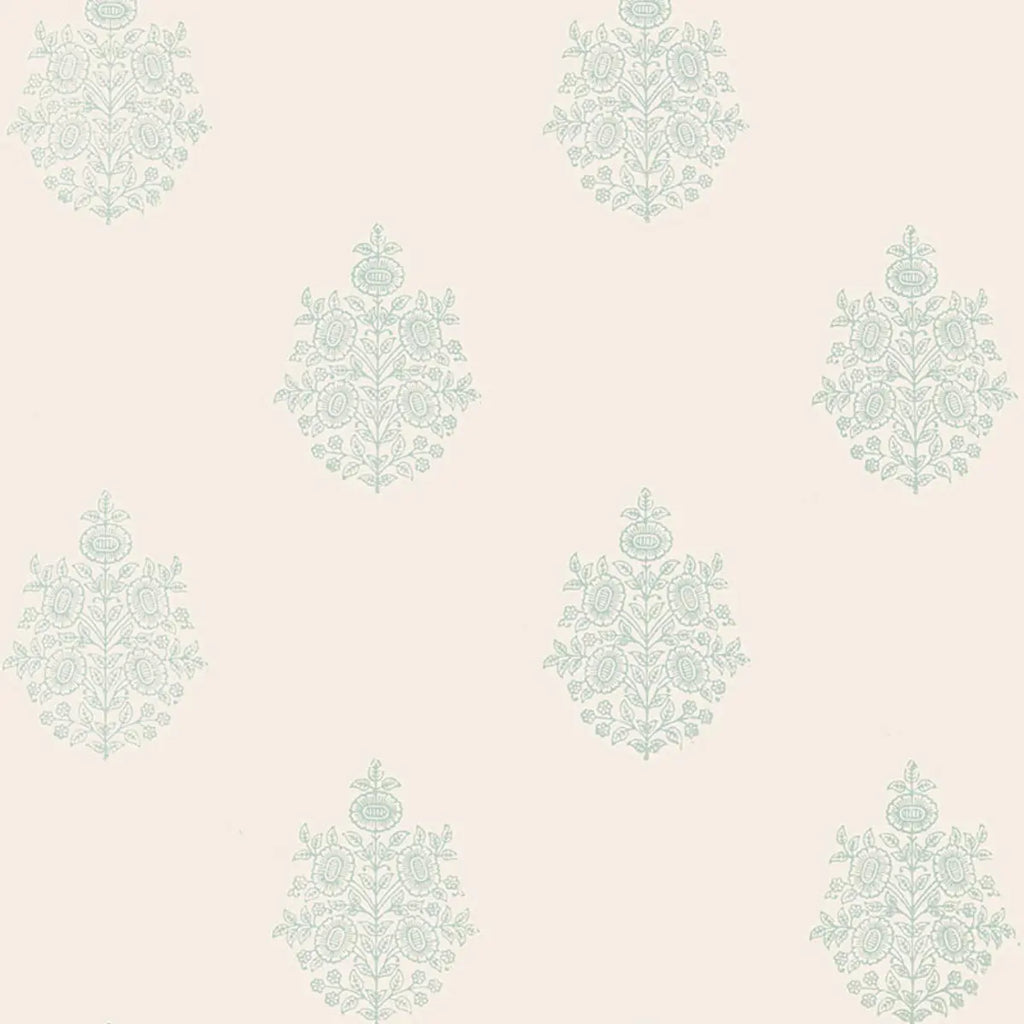 Asara Flower Wallpaper - Water Blue