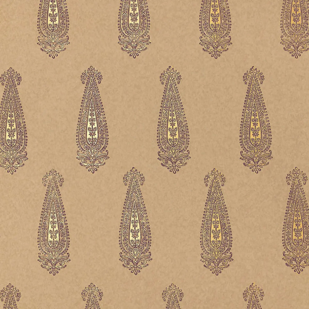 Katara Paisley Wallpaper - Aubergine & Gilt