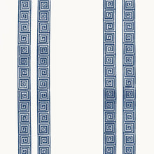 Load image into Gallery viewer, Greek Key Stripe Wallpaper in an interior setting