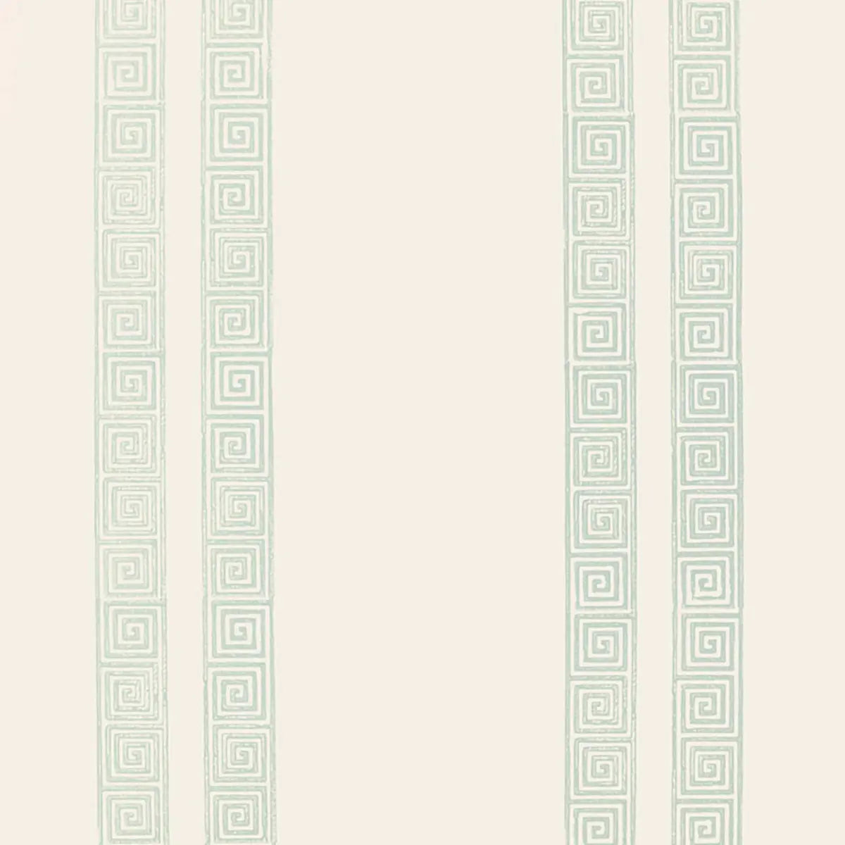 Greek Key Stripe Wallpaper - Water Blue