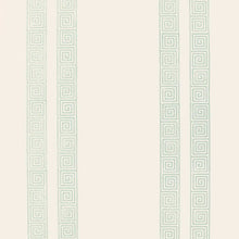 Load image into Gallery viewer, Greek Key Stripe Wallpaper - Water Blue