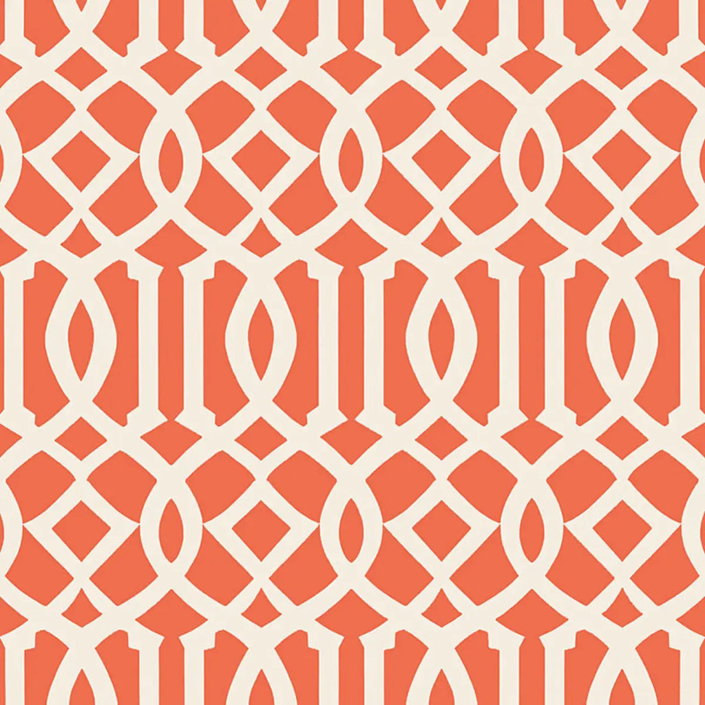 Imperial Trellis Ii Wallpaper - Ivory / Mandarin