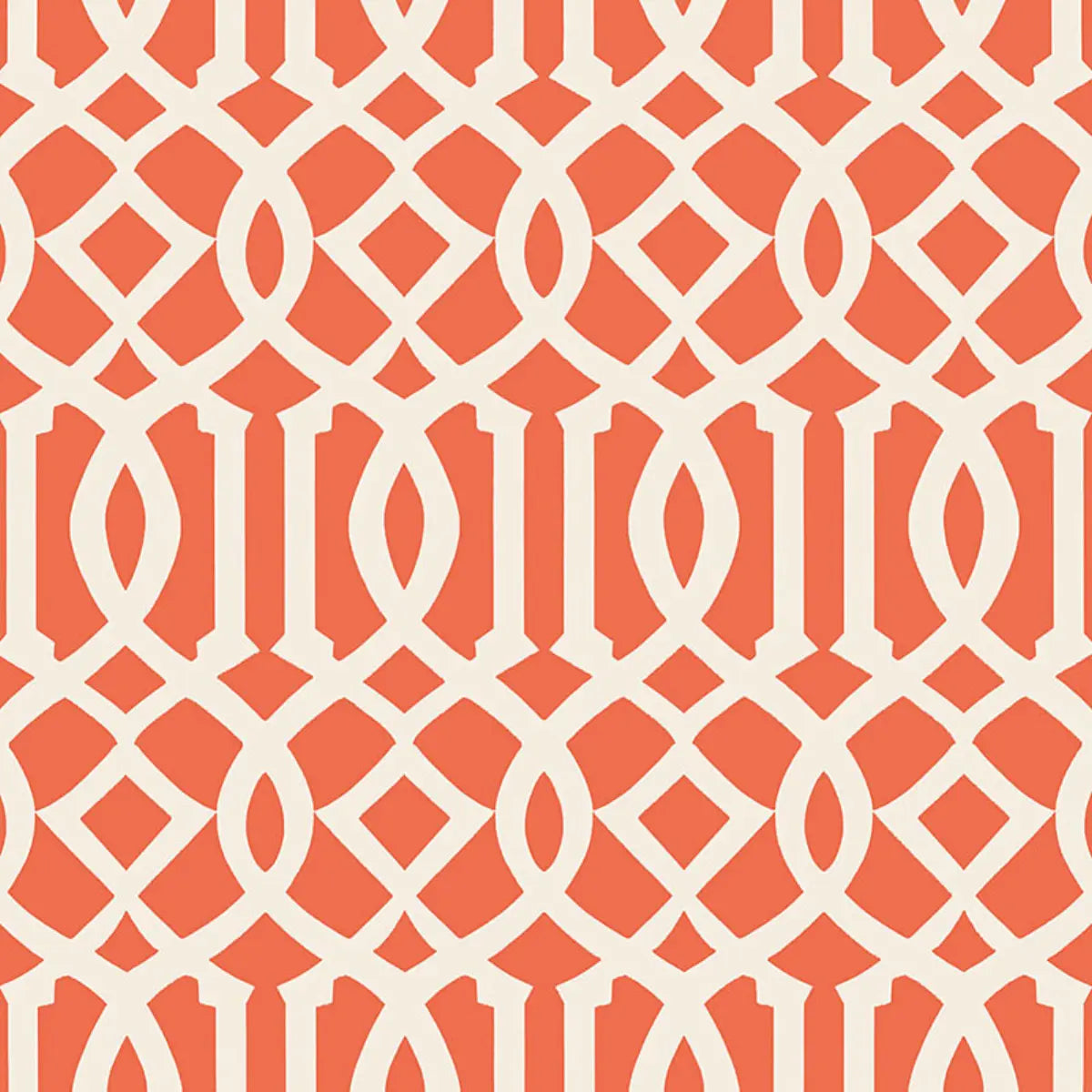 Imperial Trellis Ii Wallpaper - Ivory / Mandarin