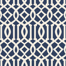 Load image into Gallery viewer, Imperial Trellis Ii Wallpaper - Ivory / Navy