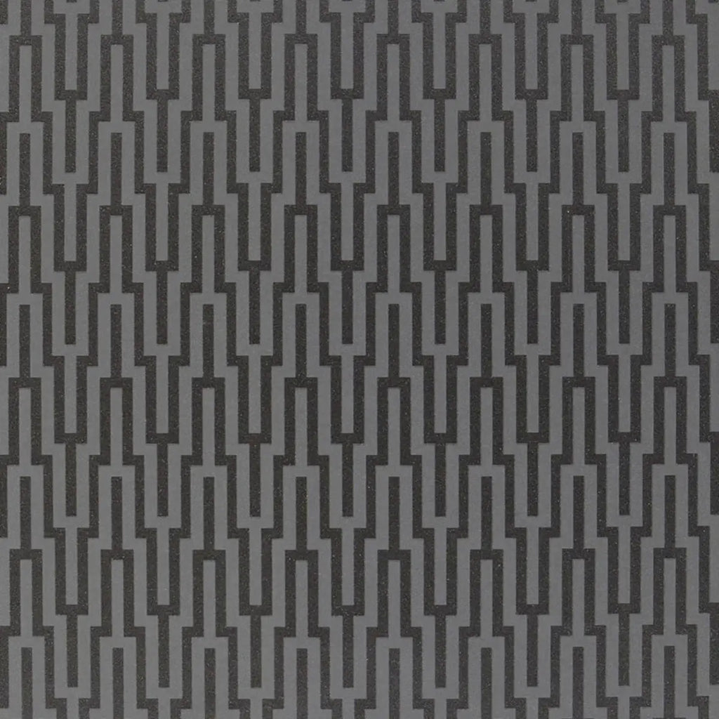 Metropolitan Fret Wallpaper - Black Pearl