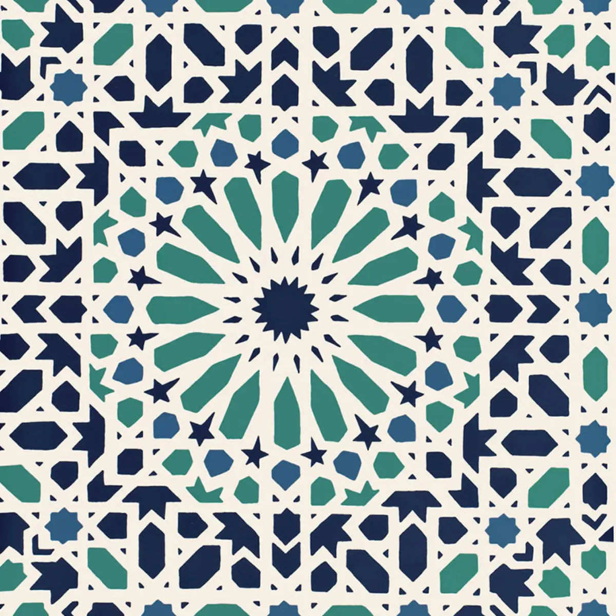 Nasrid Palace Mosaic Wallpaper - Aegean
