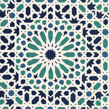 Load image into Gallery viewer, Nasrid Palace Mosaic Wallpaper - Aegean