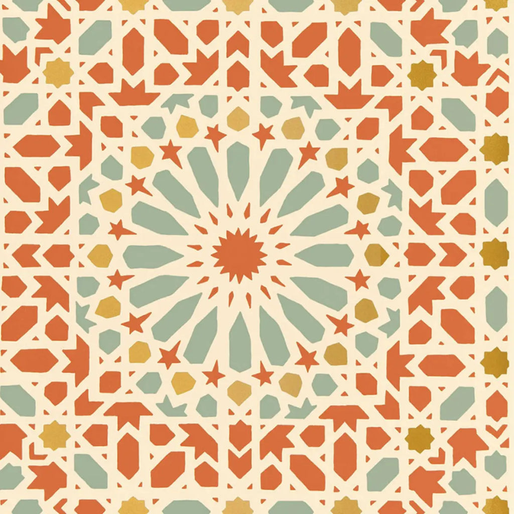 Nasrid Palace Mosaic Wallpaper - Persimmon