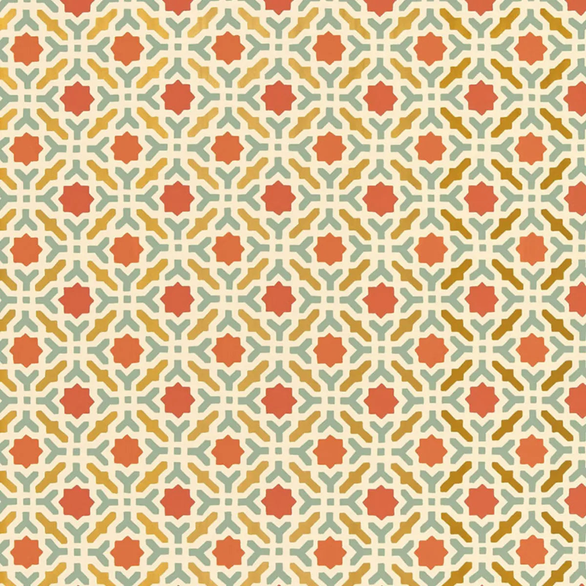 Serallo Mosaic Wallpaper - Persimmon