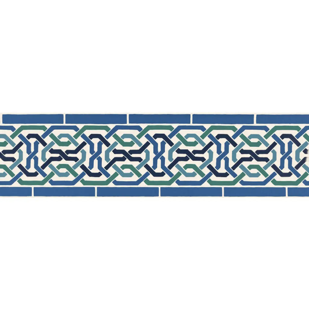 Darro Mosaic Border Wallpaper in an interior setting