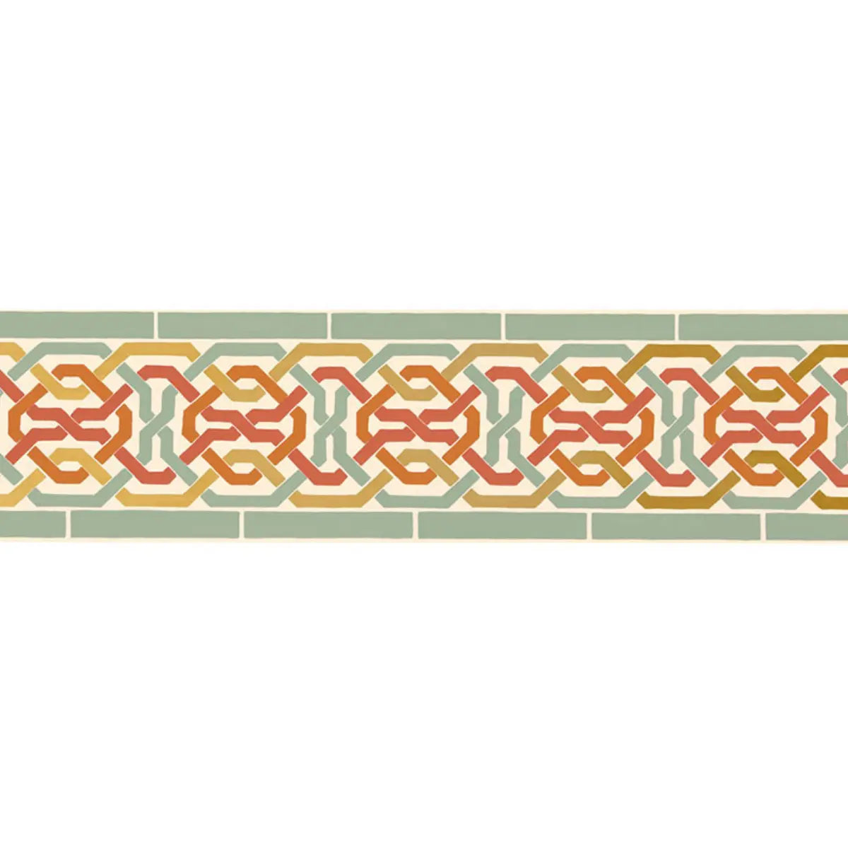 Darro Mosaic Border Wallpaper - Persimmon