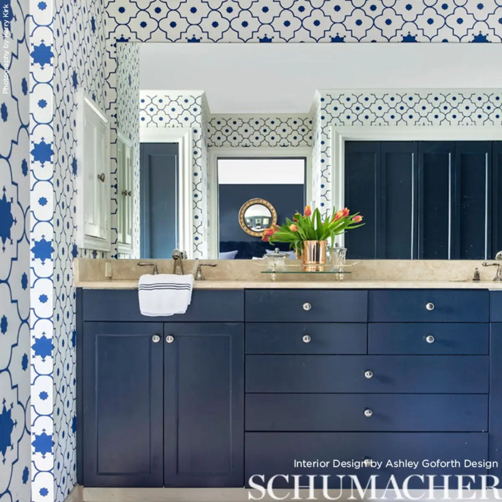 Taj Trellis Wallpaper in an interior setting
